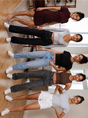 Garage Clothing Summer Staples Bundle - 4 Crop Tops & 1 Denim Shorts (XS / S/25)